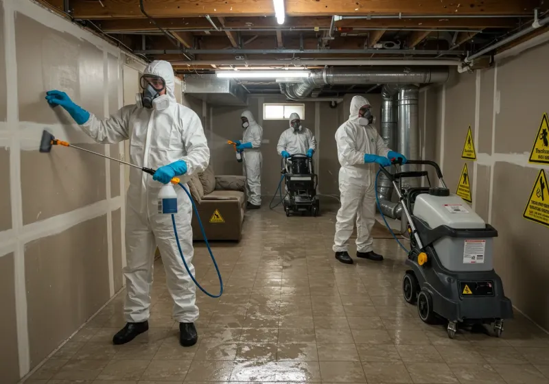 Basement Moisture Removal and Structural Drying process in Eagle River, AK